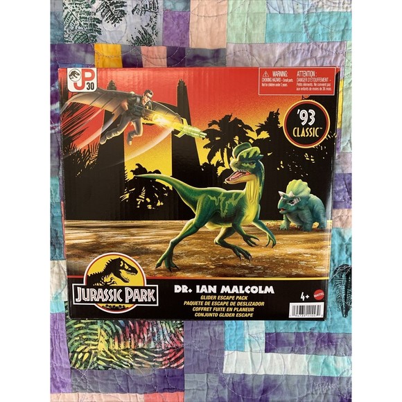 Mattel Other - Jurassic Park 30 '93 Classic Dr. Ian Malcolm Glider Escape Pack NEW SEALED!